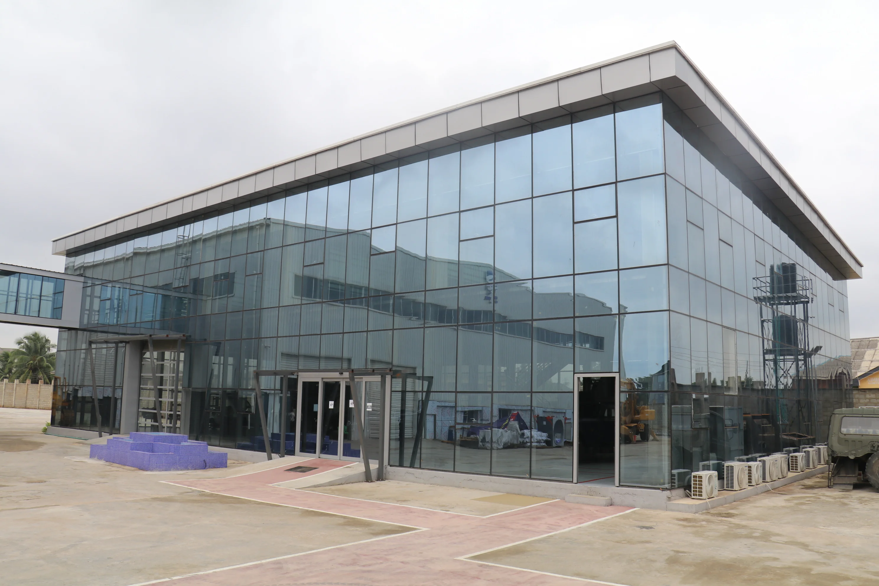 Completed glass project building